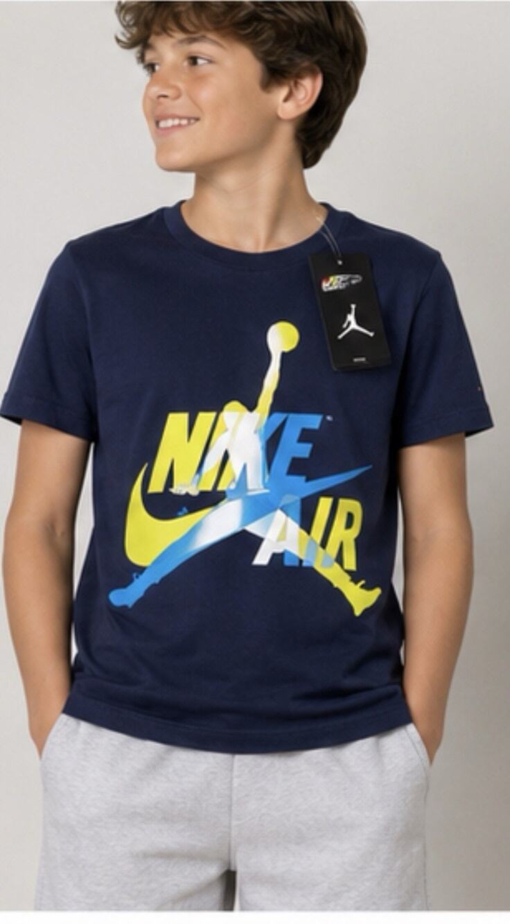 Jordan Boys L Navy Nike Air Jumpman Graphic T Shirt NWT